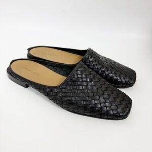 Everlane The Woven Black Leather Mule Size 8.5